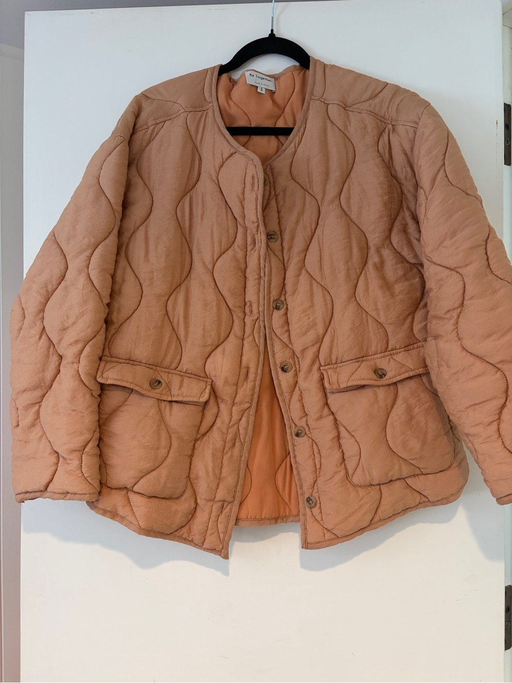 By Together Quilted Puffer Jacket in Peach